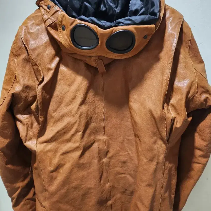 CP Company Brown Leather Hooded Jacket - Men's Outerwear thumbnail 8