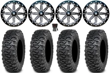 MSA Lok 14" Wheels Gm 28" Savage XT Tires Kawasaki Mule Pro FXT  KRX
