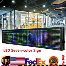 40"X8" LED Sign Scrolling Message Display Board RGB 7-Color Programmable Board