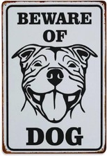 Beware Of Dog Vintage Poster Outdoor Tin Metal Signs Home D cor 8x12
