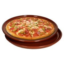 2er-Set Pizzateller Tonteller Ø 32 cm Speiseteller mediterran XL-Servierplatte