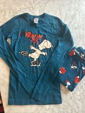 Hanna Andersson Peanuts Snoopy Pajama Shirt Snoopy Ice Skating Size 150 US 12