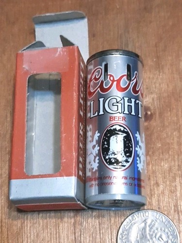 Vtg Novelty Beer Lighter Coors Light Can W/ Orginal Box Untested Rare Find J46