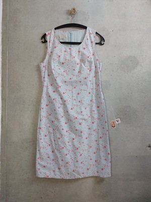 Laura Ashley summer cotton floral light blue dress size 12