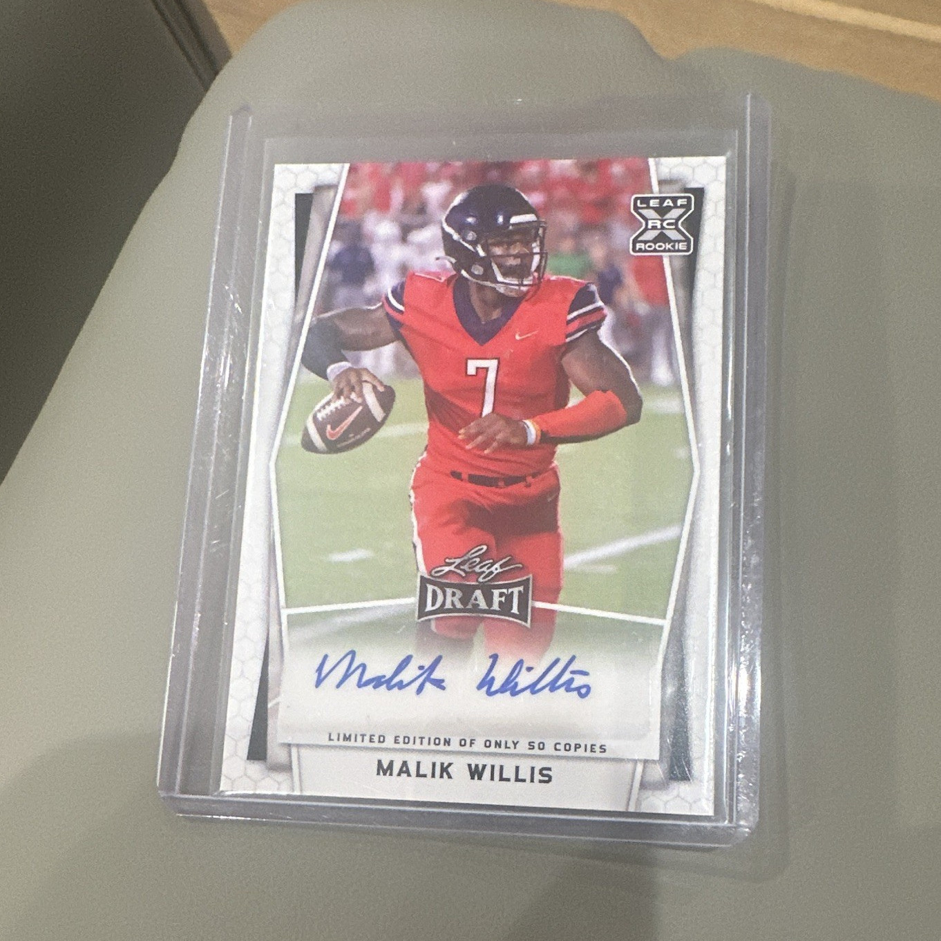 Leaf 2022 Leaf Ultimate Draft Malik Willis Rookie Autograph #BA-MW1 Liberty /50