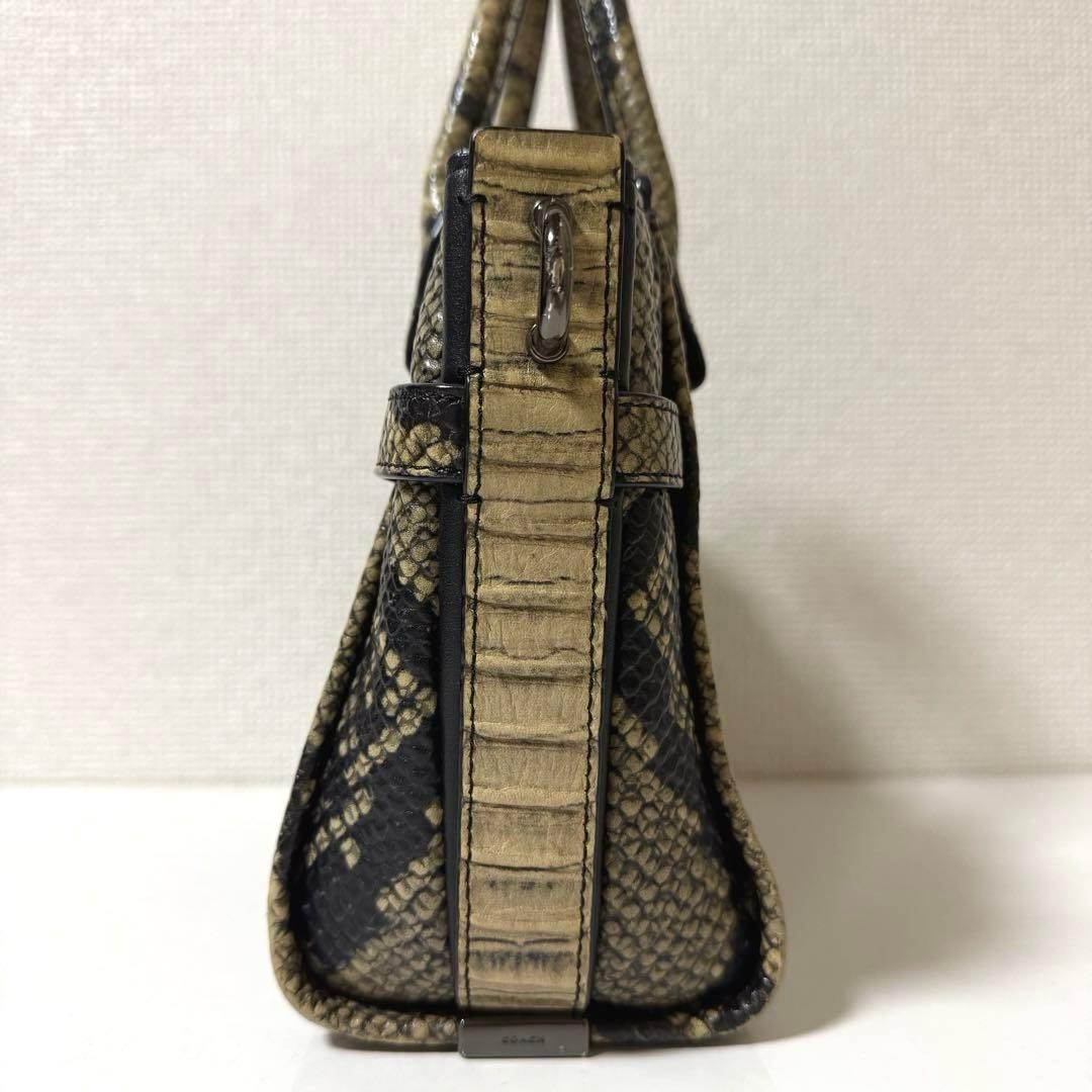 Coach Python Embossed 2-Way Handbag Crossbody Lea… - image 4