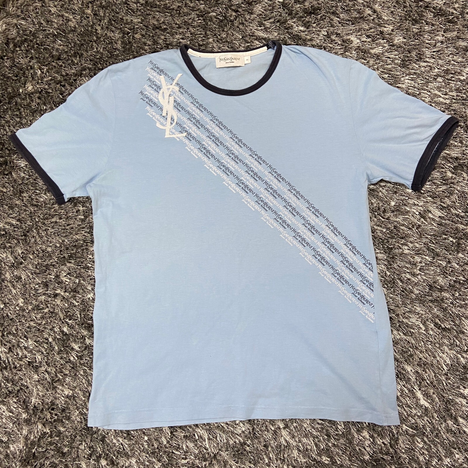 SAINT LAURENT RARA MAGLIETTA YSL MULTILOGO ANNI 90 № 536