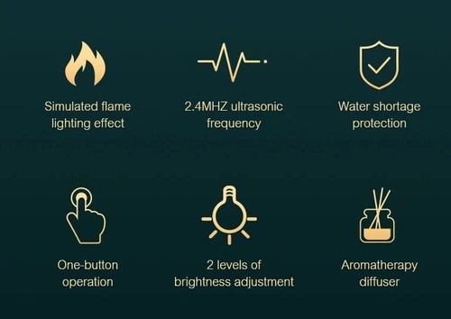 3D Flame Mist Humidifier 180ml Essential Oil Diffuser 8-Color LED USB Home Decor - Picture 6 of 14