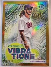 2022 Bowman Austin Martin Virtuosic Vibrations Gold Refractor /50 #VV-5 Twins