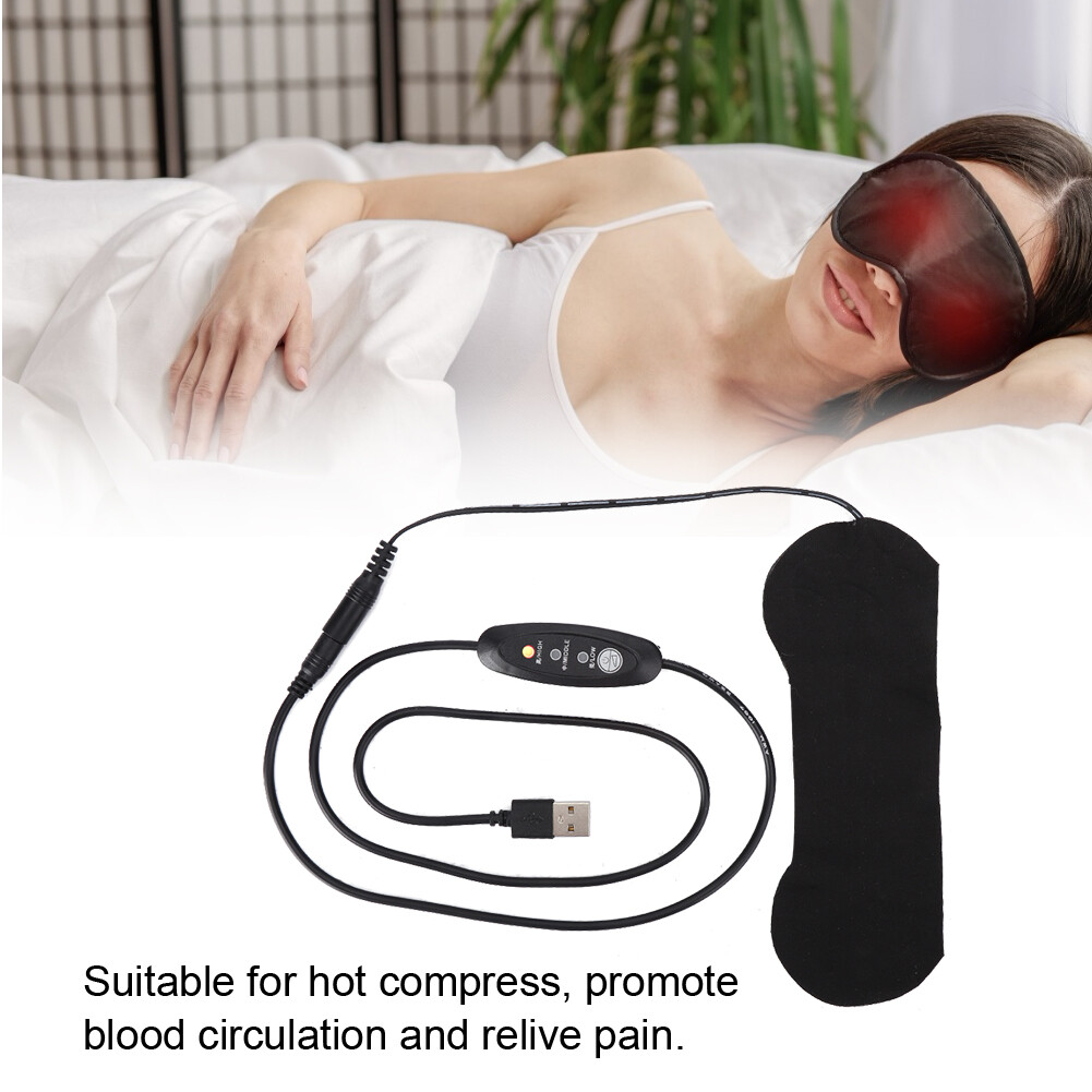 USB Heated Eye Mask Warm Steam Dry Eye Mask Electric Temperature