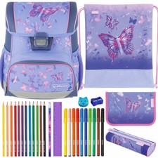 Herlitz Schulranzen Loop Plus Butterfly Paradise Mädchen Schmetterlinge Gefüllt