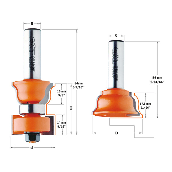 Set 2 Frese CMT 955.801.11 per Finestre e Infissi - Gambo 12mm