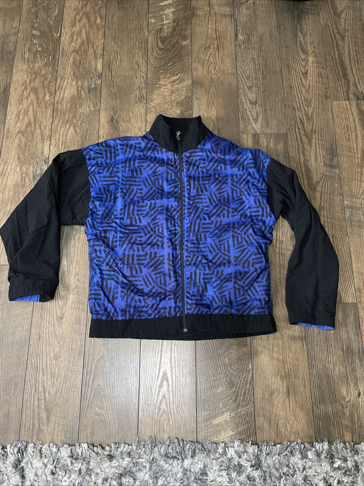 Adidas reversible jacket All Over  print blue Bla… - image 1