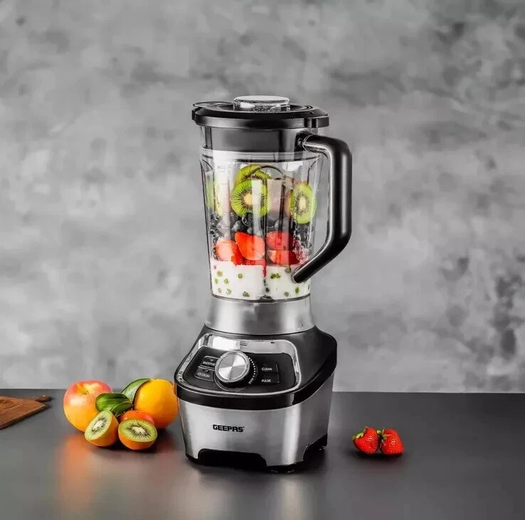 Commercial Geepas 4in1 Jug Blender 1.8L Jar Smoothie Maker 1200W, Ice Crusher