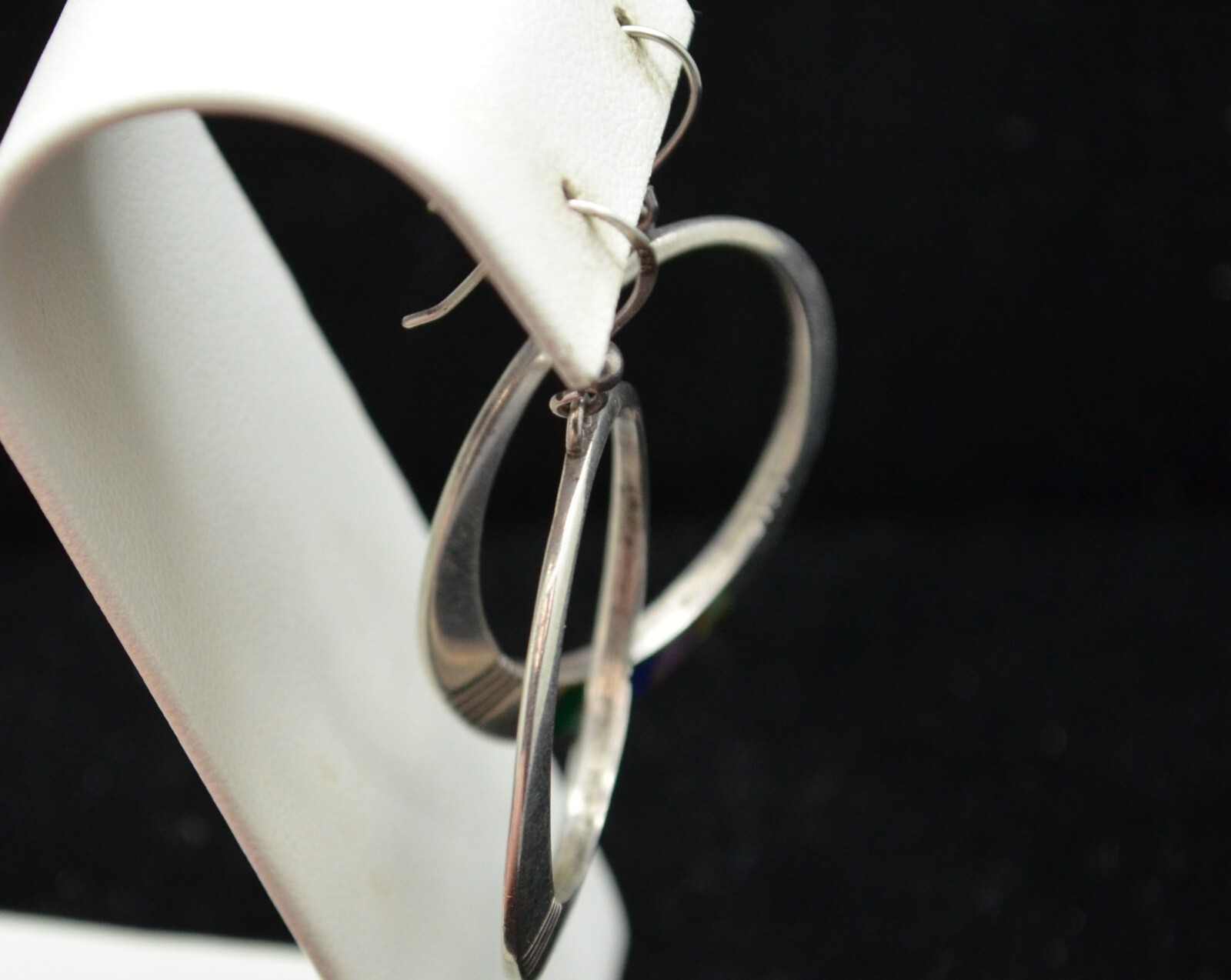 Sterling Silver Beautiful Circle Dangle Earrings … - image 2