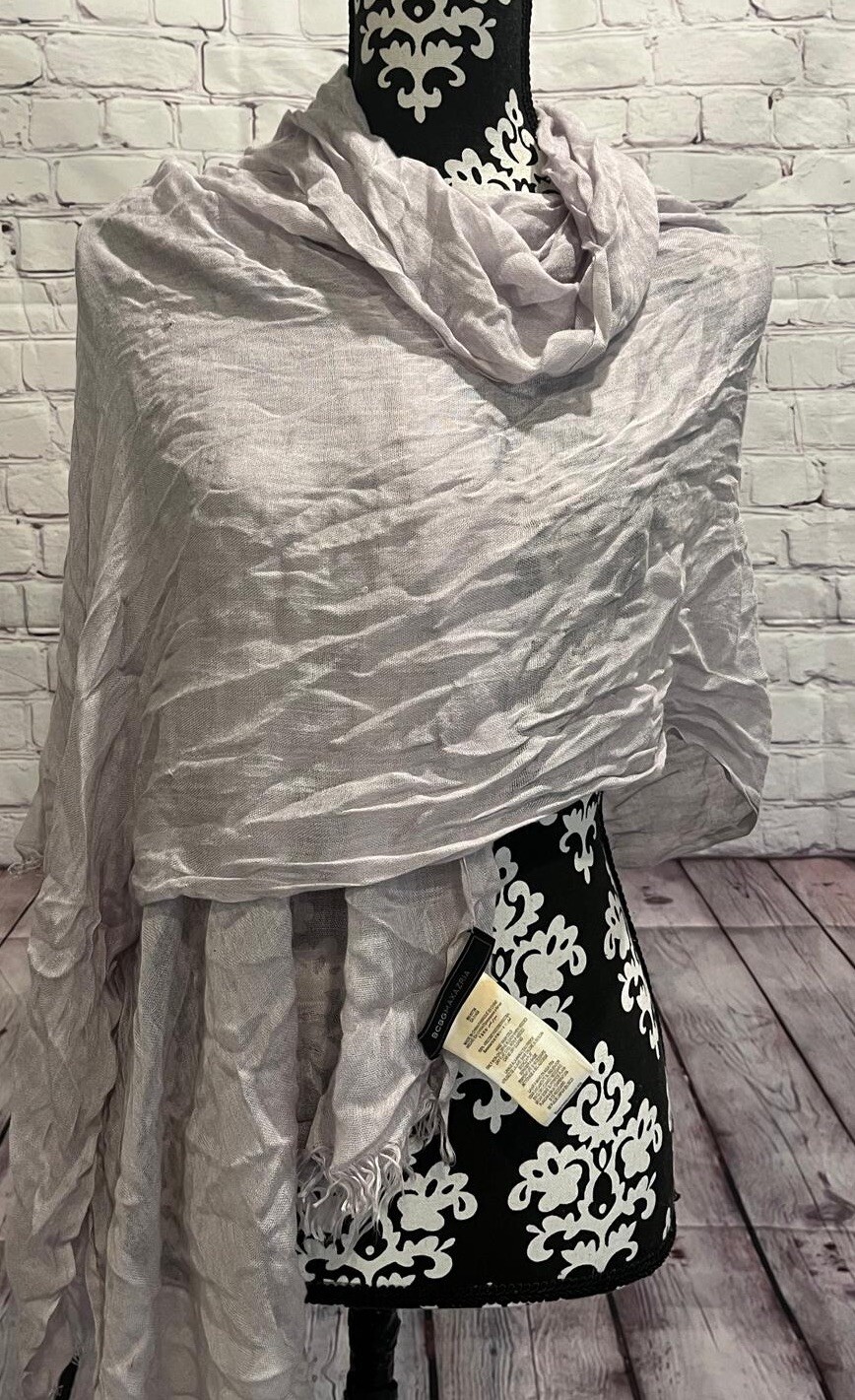 BCBG MAXAZRIA Solid Gray Lightweight Fringed Rect… - image 4