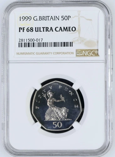 1999 Great Britain 50 Pence Britannia Proof NGC PF68