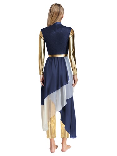 Women Outfit Long Sleeve Dancewear Leg Trousers Dress Church Liturgical Spirit - Picture 65 of 93