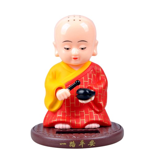 Ornaments Solar Powered Figurine Dashboard Car Decor
