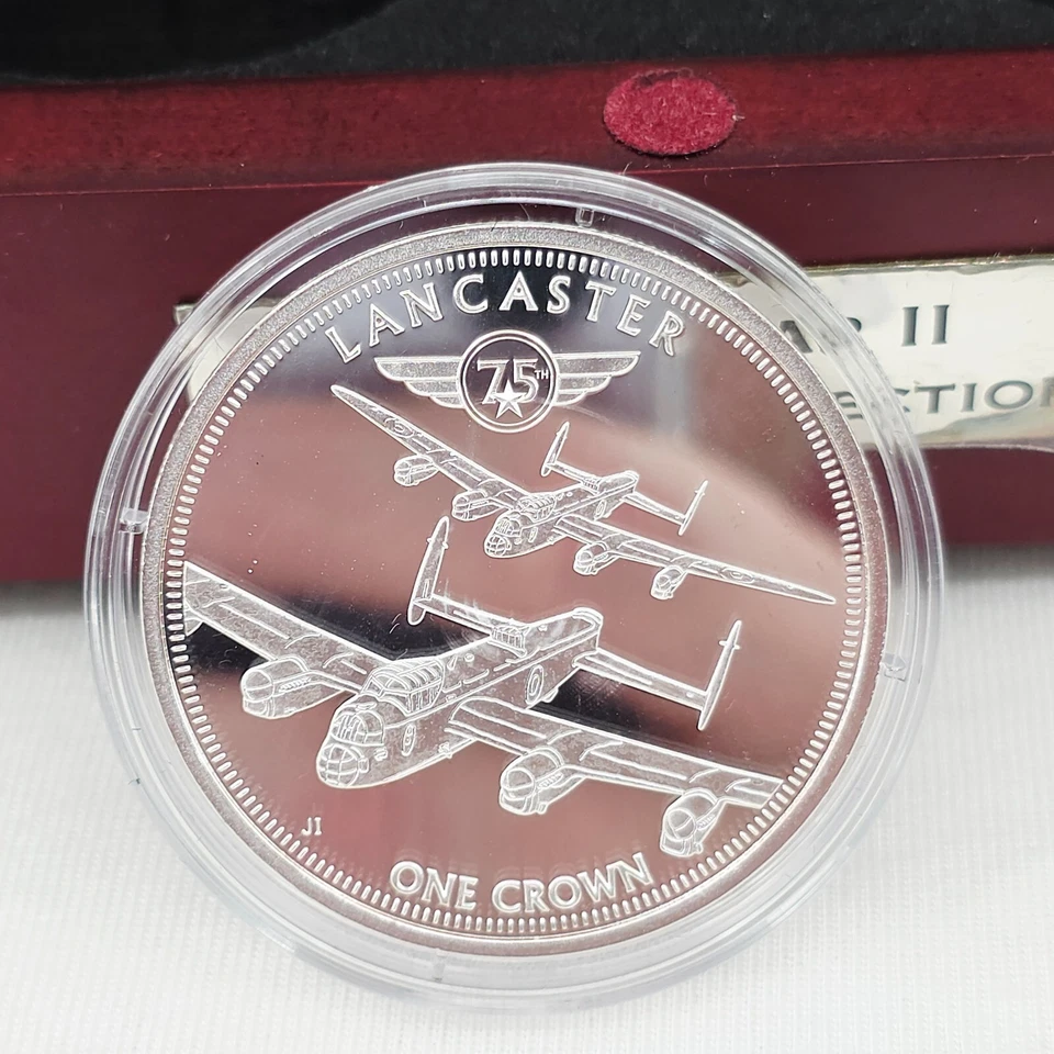 WWII Bombers One Crown Coin Set Bradford Exchange 75th Anniversary w/ Case - Image 4 of 4