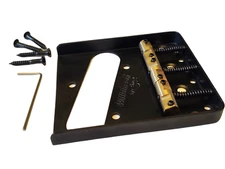 WILKINSON Black Telecaster  Ashtray Bridge with WTB Compensated Brass Saddles