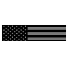 AMERICAN FLAG STICKER 16" x 4" - Gray and Black Subdued Stickers