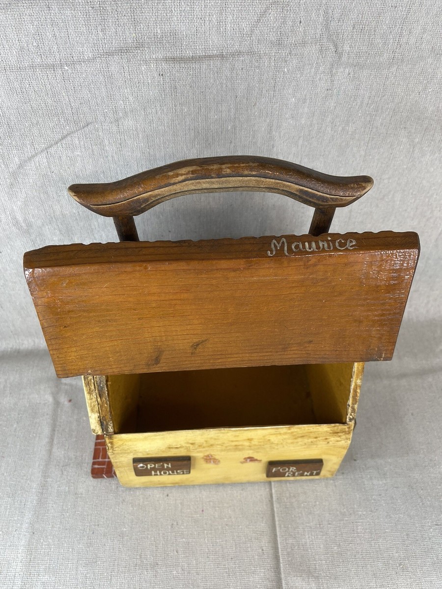 VTG Maurice Batson Wooden Box Purse Real Estate Open House Water