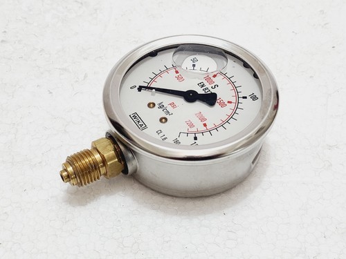 WIKA 213.53.063 PRESSURE GAUGE 0..160 BAR 2200 PSI 1/4" BSP BOTTOM - Picture 6 of 6