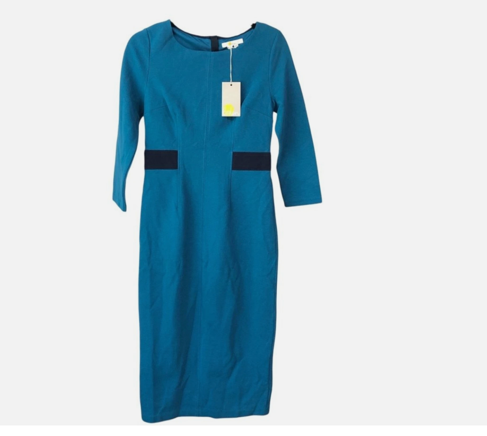 navy blue dress for baby girl Cornelia Ottoman Dress-Denim Blue