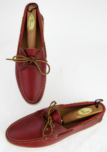 Ben Silver Boat Shoes Cherry Horween 