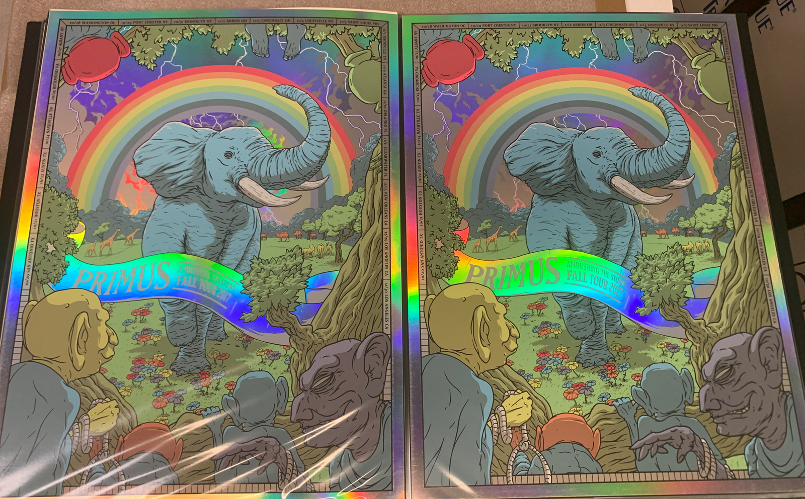 AUTHENTIC Primus Ambushing The Storm 2017 VIP Poster METALLIC INK Foil