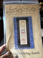 "Happy Birthday Earth!" Counted Cross Stitch Sampler by Lizzie & Kate