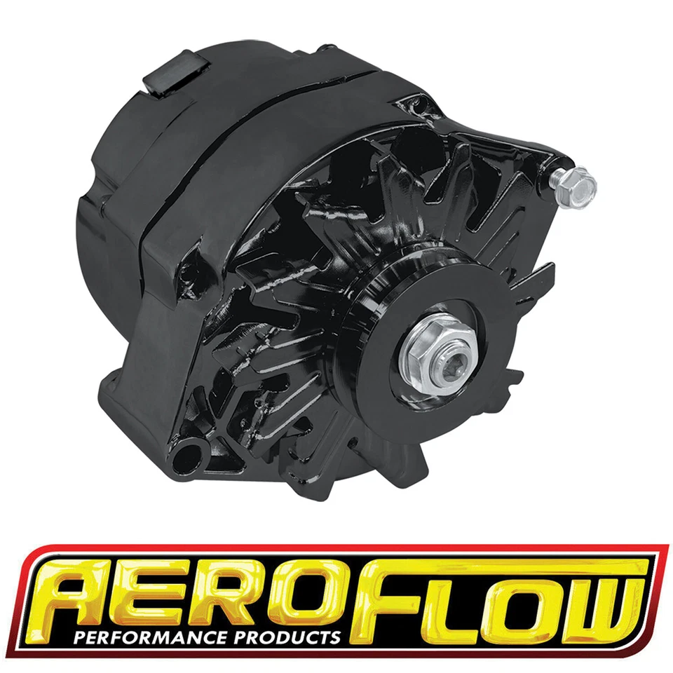 283 307 327 350 Chev V8 Aeroflow Black Alternator 140 Amp Internal Regulator New