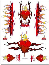 Sic Designs Flaming Hearts Sticker Sheet SIC0...