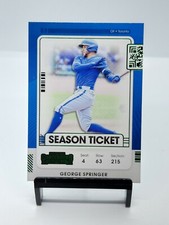 2021-22 Panini Contenders George Springer Season Ticket Green #94 Blue Jays