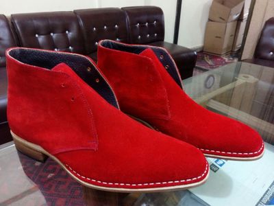 mens red leather boots