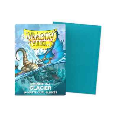 (60-Pk) Dragon Shield DUAL MATTE Card Sleeves Mini/Japanese Size - GLACIER Blue