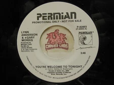 Promo! Lynn Anderson, Gary Morris – You're Welcome To Tonight, 45 RPM EX (JG)