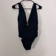 Amoressa by Miraclesuit Black V Neck One Piece Swimsuit