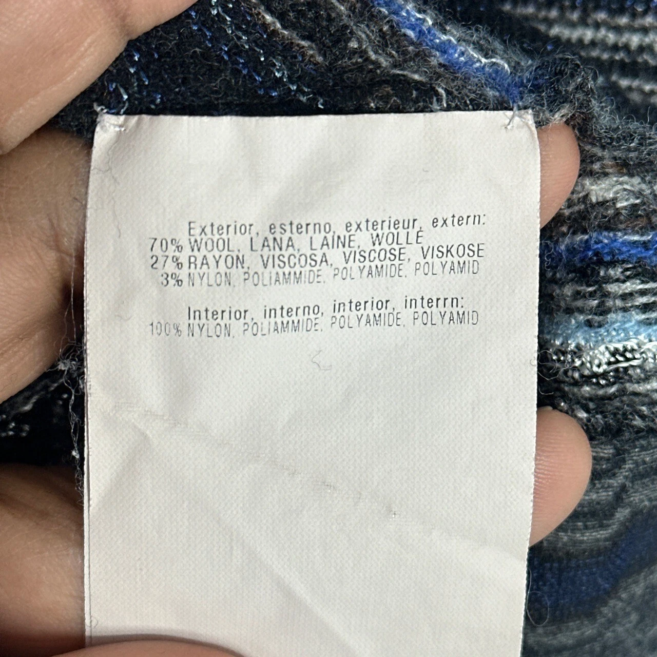 VETEMENTS Abito Missoni donna 42 US 6 misto lana manica corta tubino geometrico bodycon