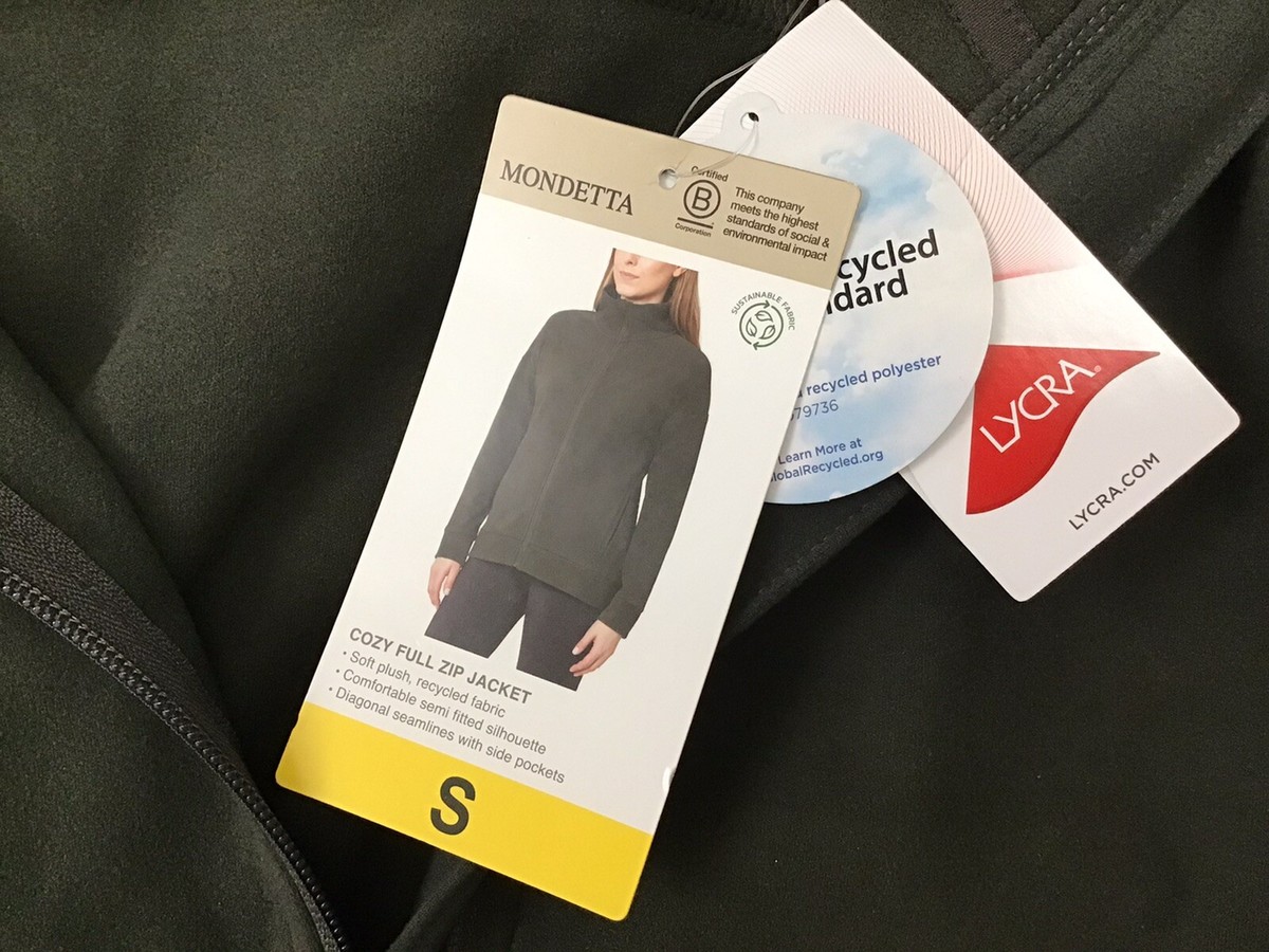 New Mondetta Ladies' Cozy Full Zip Jacket, Mock Neck SMALL , BURN