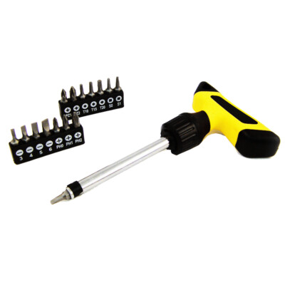 16pc Ratchet Screwdriver Grip Handle Set with Magnetized Bits Power Hand Tools