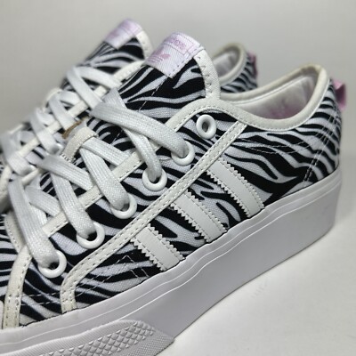 Adidas Nizza Platform W Zebra Cloud Wht Purple Lilac Pink Blk 2022
