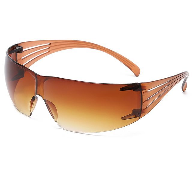 Punk Riding Goggle Sunglasses – Rimless One Piece Style for Men and Women