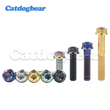 Titanium Bolt M8 Flange 12-Point Torx Head with 'W' Logo Ti Screw Length 15-80mm