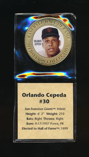 2010 Danbury Mint, Baseball Hall Of Fame Medallion Collection - Orlando Cepeda.