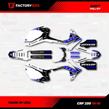 White & Blue Shift Racing Graphics kit fits Honda Crf250 14-17 Crf 250 Decal