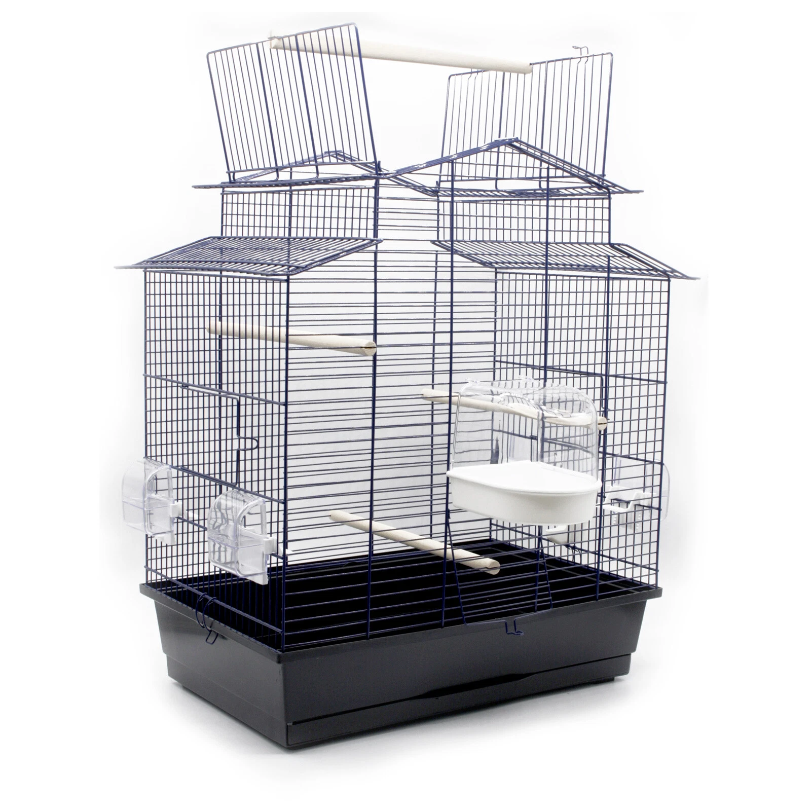 Iza 3 Cobalt Black Cottage Bird Cage 59x38x65CM Exotic Parakeet