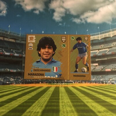 Diego MARADONA Panini FIFA 365 2019 463a-b Football Gold Naples LEGENDS Rookie