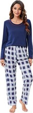 Women's Pajama Sets Long Sleeve Two Piece Sleepwear Loungewear